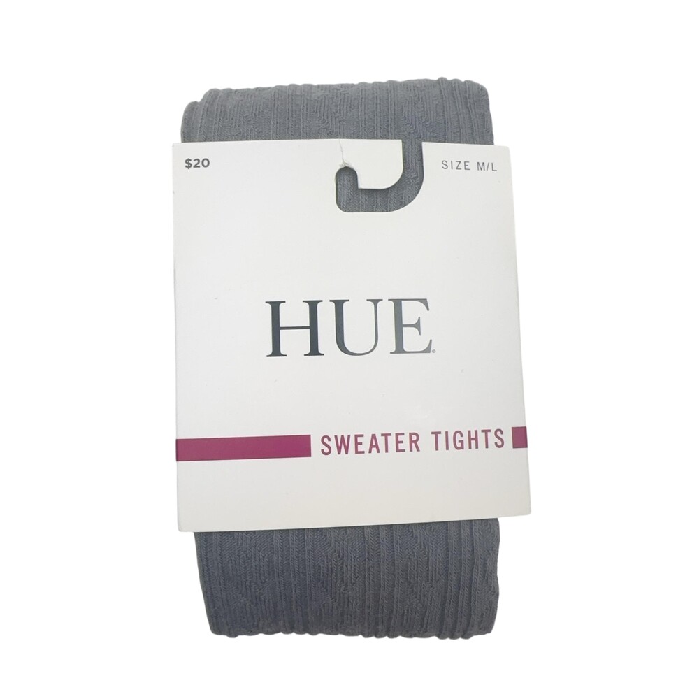 HUE Cable Sweater Leggings Womens M / L Gray Cable Cotton Blend